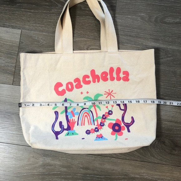 Coachella Canvas Beige Tote Bag 100% Cotton Bayside Heavyweight - Picture 4 of 12